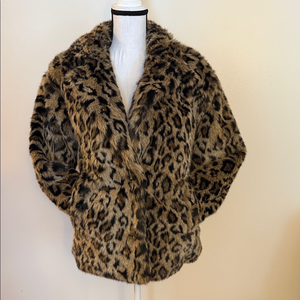 American Eagle Outfitters Animal Print Teddy Jacket